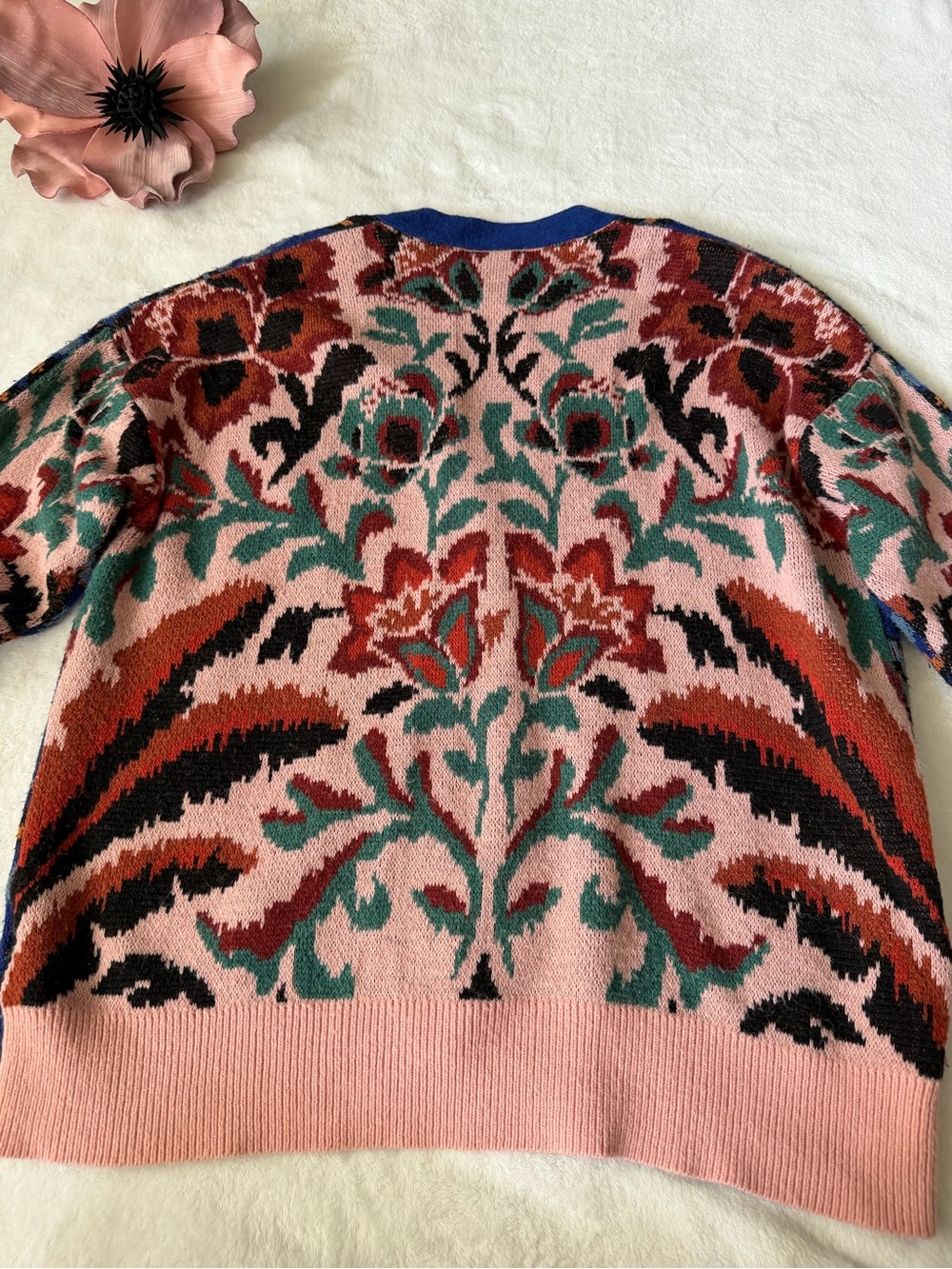 Farm Rio Toucans Scarf Print Cardigan Sweater Small - Picture 5 of 13